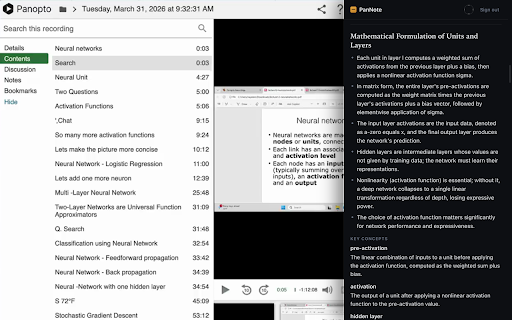 PanNote — AI Lecture Notes :: Detects Panopto lectures and generates structured AI notes in a side panel.