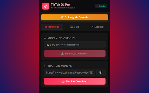 TikTok Video Downloader Pro :: Download TikTok videos with proper naming, folder selection, per-video or bulk account download.