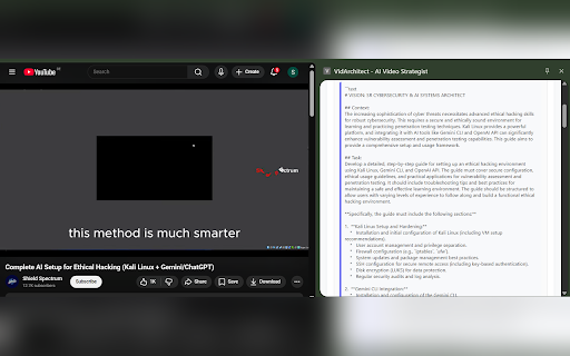 VidArchitect - AI Video Strategist :: Transform YouTube videos into architect-ready projects using AI.