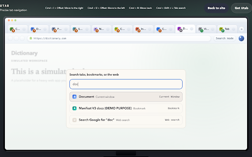 Utab :: Boost your productivity by navigating between tabs faster and more precisely.
Switching between tabs gets tedious fast when you…