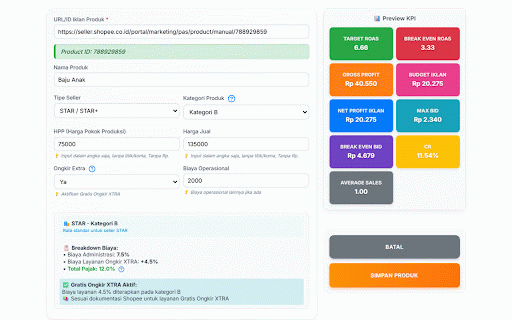 ROAS Monitor :: ROAS Monitor Extension - Biar Iklan Shopee Makin Gacor