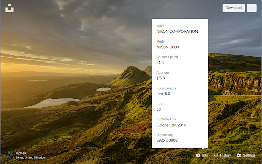 Unsplash Instant :: Beautiful photos from Unsplash in your new tabs.