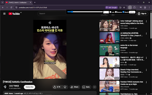 Video Speed Lock (Control Master) :: It keeps the video playback speed at the desired speed at all times.