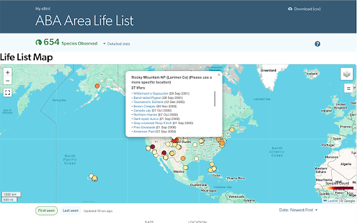 eBird Sightings Mapper :: Interactive maps for eBird sightings using your data. Visualize alerts, targets, checklists, life lists, and media locations.