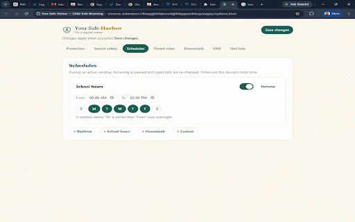 Your Safe Harbor — Child-Safe Browsing :: Free, local-first parental controls for Chrome: category blocking, parent rules, schedules, SafeSearch, and a safety guide.