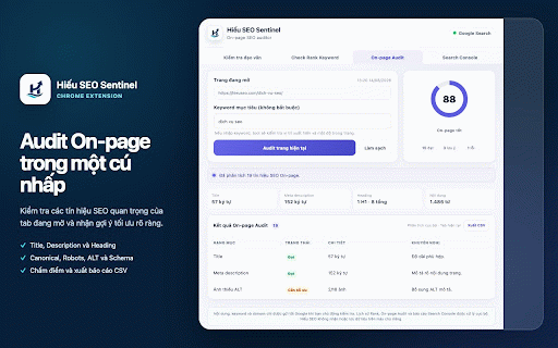 Hiếu SEO - Plagiarism & Rank Checker :: Bộ công cụ SEO: đạo văn, Rank, On-page Audit và báo cáo Google Search Console.
