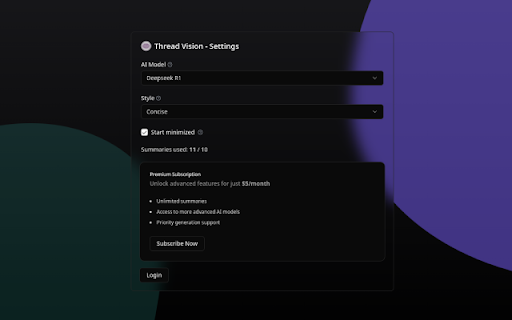 Thread Vision - Reddit Thread Summarizer :: Cut through the noise and extract valuable insights from Reddit discussions.