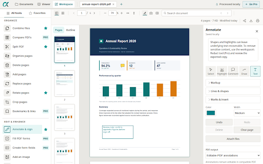 alphaPDF: Professional Local PDF Tools, OCR & Redaction :: Powerful PDF tools in Chrome. Merge, split, organise and annotate locally. Pro adds OCR, redaction and document comparison.