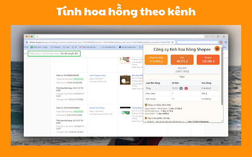 Shopee Commission & Order Calculator :: Tính hoa hồng và số đơn hàng Shopee ngay khi có chuyển đổi – không cần chờ app cập nhật!