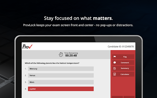 Provlock lite :: Helps you take your exams in a secured way.