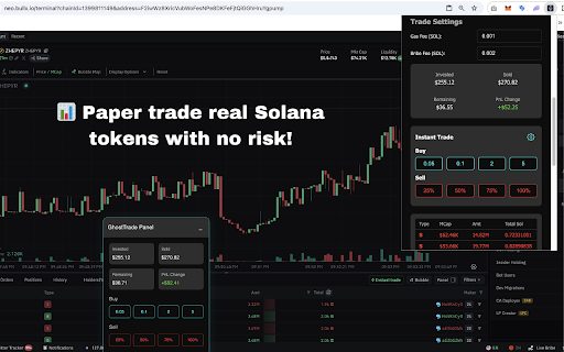 GhostTrade - Train like a Pro, Trade like a Ghost. :: Paper trade Solana tokens on Bullx NEO and Axiom with real-time data