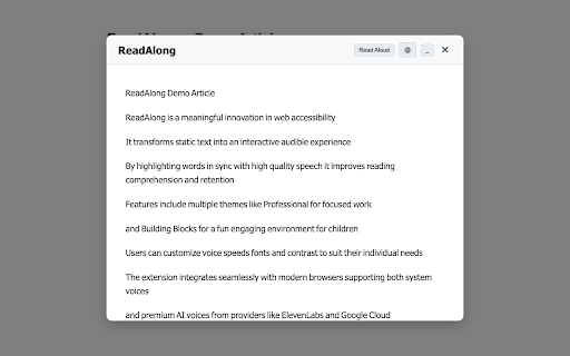 ReadAlong :: Extract text from webpages for a clean reading experience.