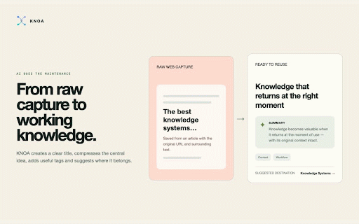 KNOA — AI Web Highlighter :: Highlight useful text on any webpage, save it with source context, ask AI questions, and turn it into searchable knowledge.