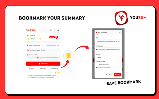 Youzum : For YouTube Video Summarization :: AI-powered tool to summarize YouTube videos with automatic transcript analysis and multi-language support