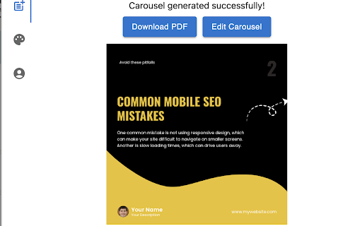 Linkedin Carousel Generator by Makemybrand :: Generate LinkedIn Carousel posts from your LinkedIn Home Page.