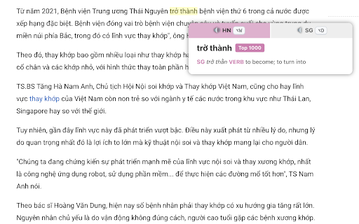 SaoLa Popup Dictionary :: Vietnamese-English popup dictionary