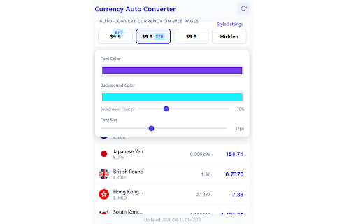 Currency Auto Converter :: Automatically convert foreign currency prices on web pages to local currency with real-time exchange rates