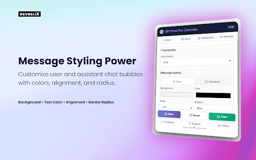 GPTPrint Pro – Print & Export ChatGPT to PDF :: Customize and print ChatGPT conversations with themes, watermark, header, and layout control.