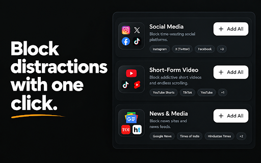 FocusOne - Block Sites, Filter YouTube Channels, Schedule Focus :: Protect your time. Block distracting websites, filter YouTube channels, and set strict schedules to do your best work.