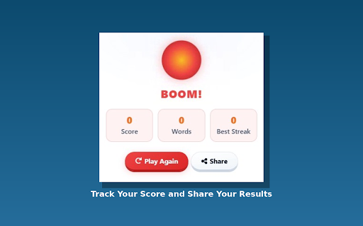 Word Bomb :: Defuse the bomb! Type words containing the letter combo before time runs out. 3 modes: Classic, Scattergories, and Zen.