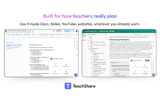TeachShare Copilot :: TeachShare Copilot is an extension that allows you to create educational content, grade student work, and more!
