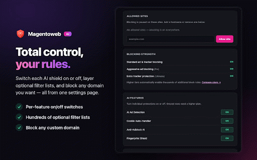 Magentoweb - AI Ad Blocker & Privacy Shield :: AI-powered ad blocker and privacy shield.