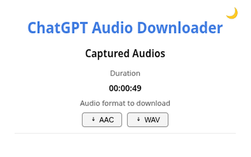 ChatGPT Audio Downloader :: Capture and download ChatGPT speech (AAC or WAV).