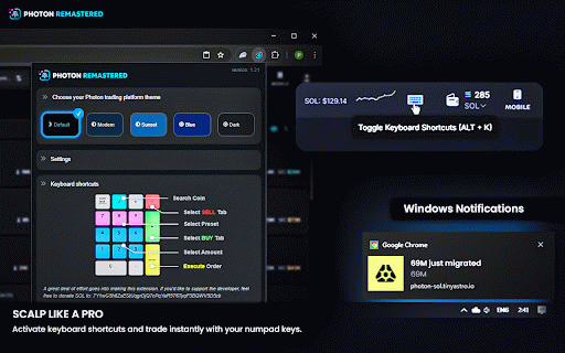 Photon REMASTERED :: Adds advanced features and tools to Photon for a better, faster and safer trading experience. Built for serious memecoin traders.
