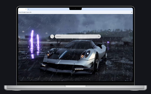 Pagani Huayra Live Wallpaper :: The stunning grey Pagani Huayra speeds through a heavy downpour, showcasing its elegance under the rain.