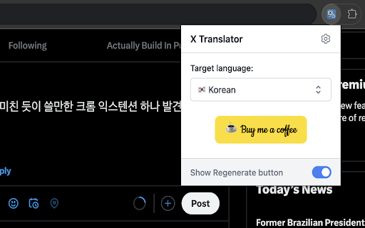 AI Tweet Translator for X :: Translate your tweets instantly with AI before you post. Break language barriers on X (formerly Twitter) effortlessly.