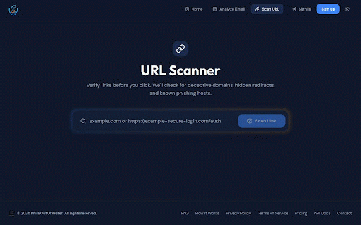 PhishOutOfWater :: Scan URLs and emails for phishing threats. Automatically prompts when you've been reading an email for a while.