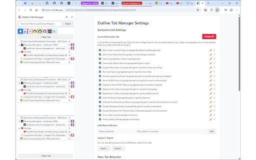 Outline Tab Manager :: A tab management side panel that records the parent-child relationship of tabs and displays them in an outline tree.
