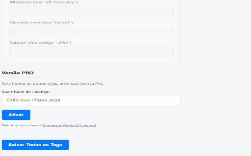 Assistente de Links de Afiliados :: Gere links de afiliado para Amazon, Magalu, Shopee e mais com um único clique.