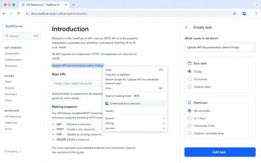 TaskFlow AI - Smart Task Manager :: Task manager and to-do list for Chrome with reminders, due dates, task search, quick capture, and a focused Side Panel.