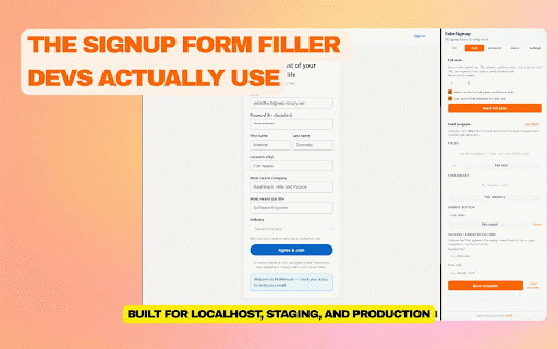 Signup Tester - Temp Mail & OTP | FakeSignup :: Fill signup forms with realistic fake data, temp-mail inboxes, and OTP verification. Built for developers and QA testing in Chrome.