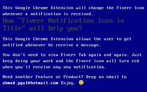Fiverr Notification Icon in Title :: Turns the Fiverr tab icon red and plays an optional chime when a new message or notification arrives.