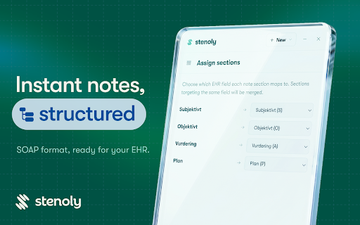 Stenoly :: Your digital assistant for medical documentation. Streamline your workflow with AI-generated notes.