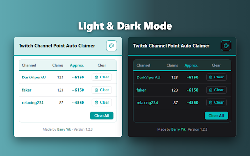 Twitch Channel Point Auto Claimer :: Auto-claiming bonus channel points on twitch.tv with record tracing function.
