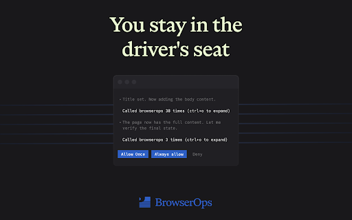 BrowserOps :: Autonomous browser control for MCP-compatible agents.