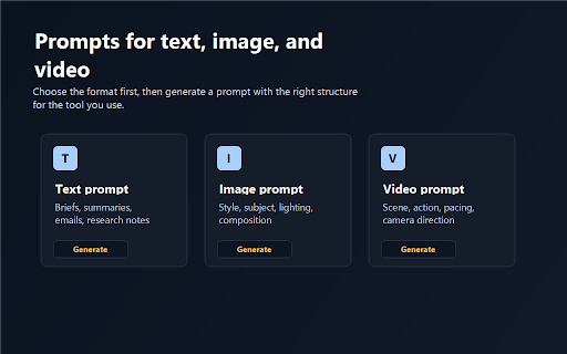 Prompt Generator :: Turn rough text into ready-to-use AI prompts.