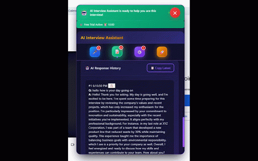 AI Interview Practice Assistant :: AI-powered interview practice tool. Get personalized response suggestions during mock interviews on Zoom, Teams, and Meet.