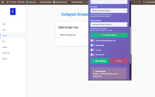 ProspectaGram :: Open Instagram profiles and send greetings
