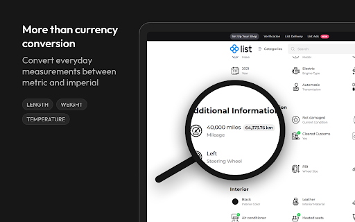 EUC: Automatic Currency & Unit Converter :: Automatically convert prices, currencies, and measurement units while browsing the web.