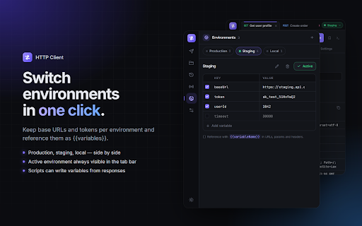 HTTP Client :: Fast, lightweight HTTP & WebSocket client for developers — requests, collections, environments and scripts.