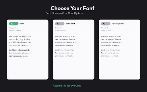 ZenClarity :: One-click distraction-free reading mode. Removes ads, popups, and visual noise for a clean, focused reading experience.