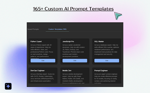 Gemini Prime: 165+Custom AI Prompts | Chat Export | Notes & Folders :: Custom AI prompt library with 165+ custom templates. Export chats in pdf,word,text, organize chats in folders