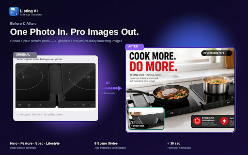 Listing AI - Product Listing Optimizer :: AI listing optimizer for 5 platforms. Diagnose, rewrite content, generate product images — Amazon, Newegg, Mercado Libre & more.