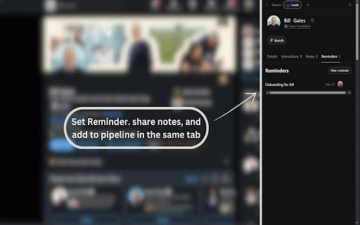 Allyos :: Save profiles to Allyos with one click from integrations like LinkedIn, Proff, and others in the future.