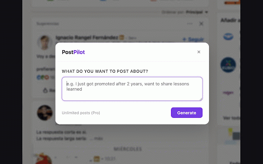 PostPilot — AI LinkedIn Post Writer :: Write engaging LinkedIn posts in seconds. Describe your idea, get 3 polished drafts. One click to post.