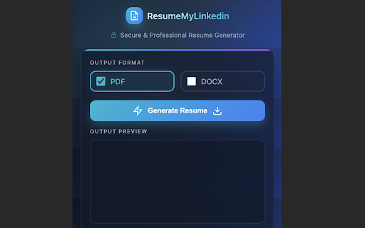 ResumeMyLinkedin :: Generate a professional resume from your LinkedIn profile tab